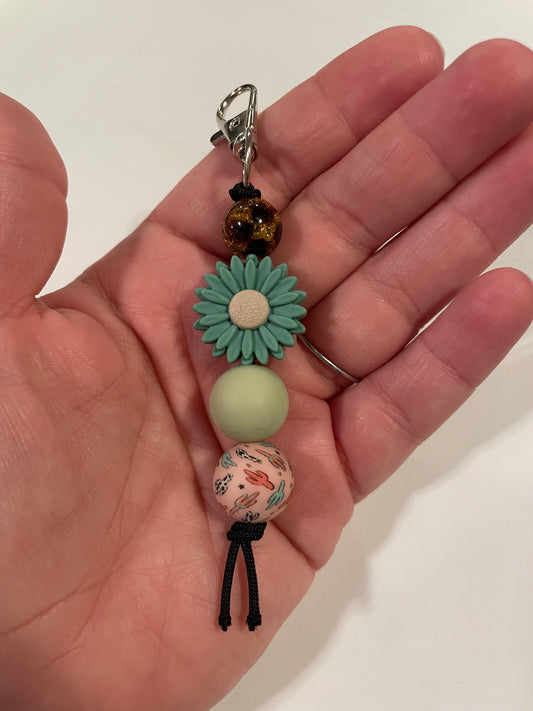 Green flower keychain