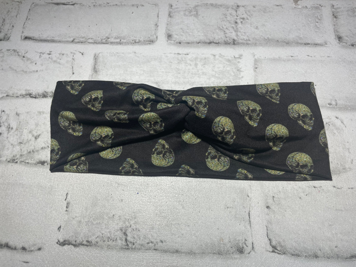 Glitter skulls child headbands💚
