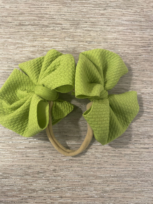 Green double nylon bows