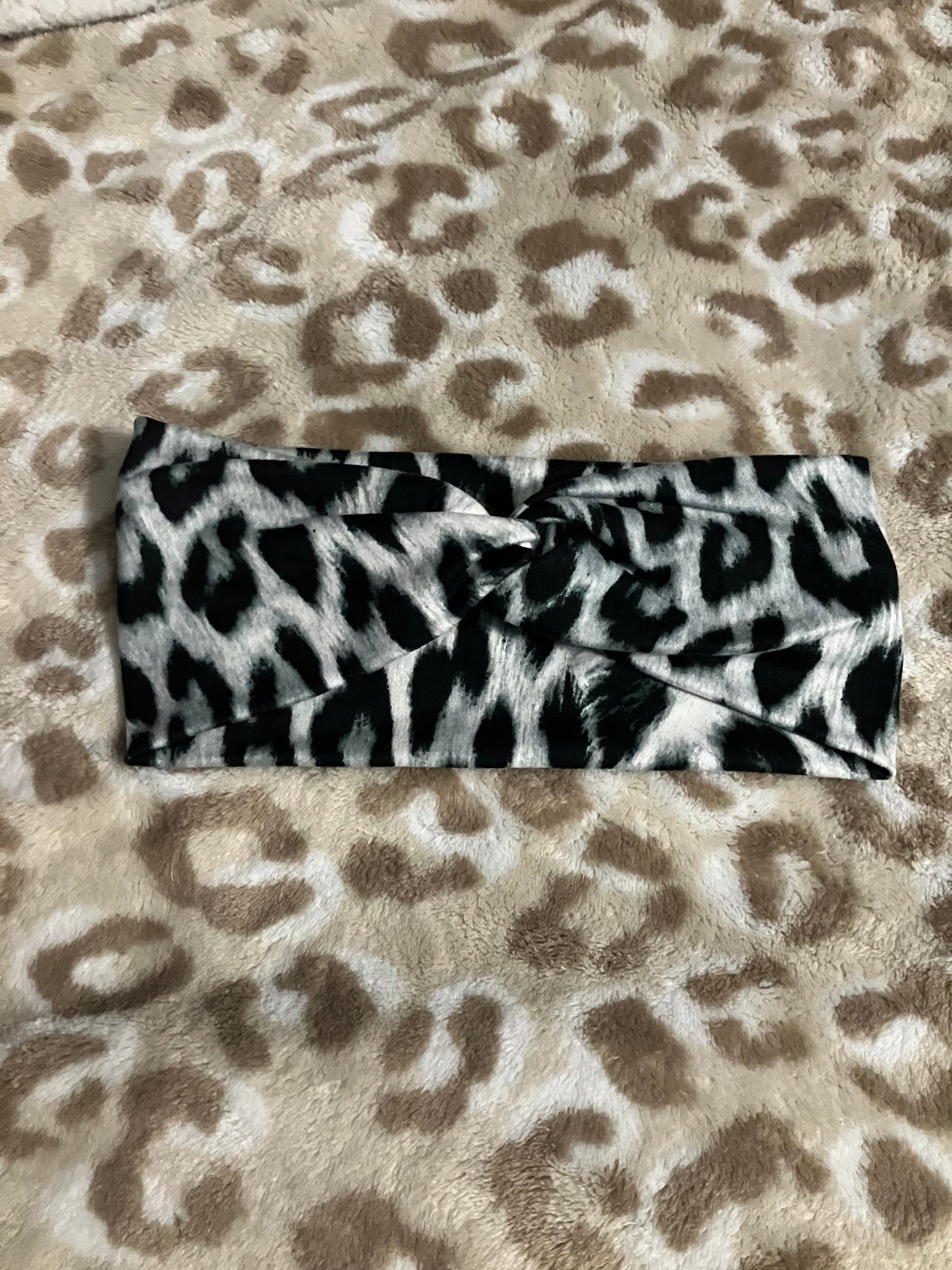 Gray leopard child headbands