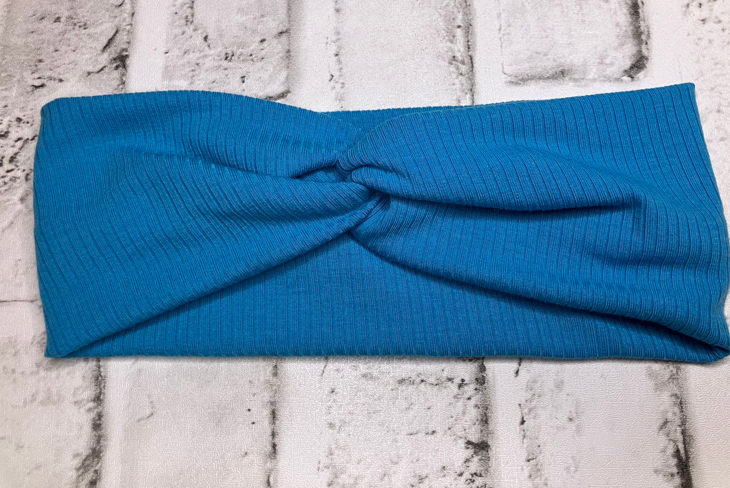 Bright blue ribbed  child headbands