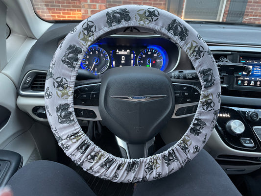 Offroad gray steering wheel cover