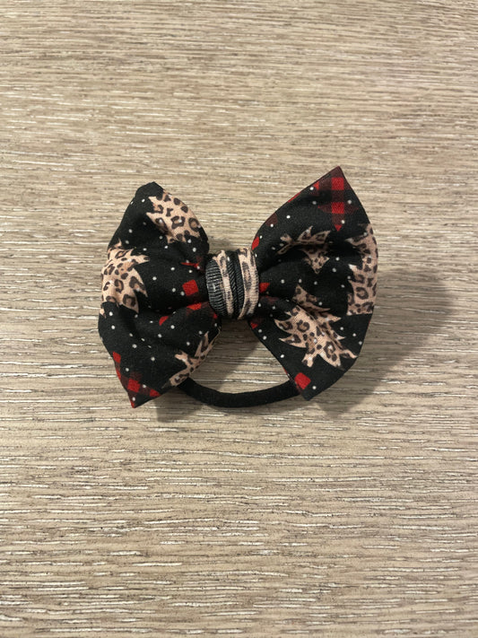Leopard Buffalo plaid trees nylon bows