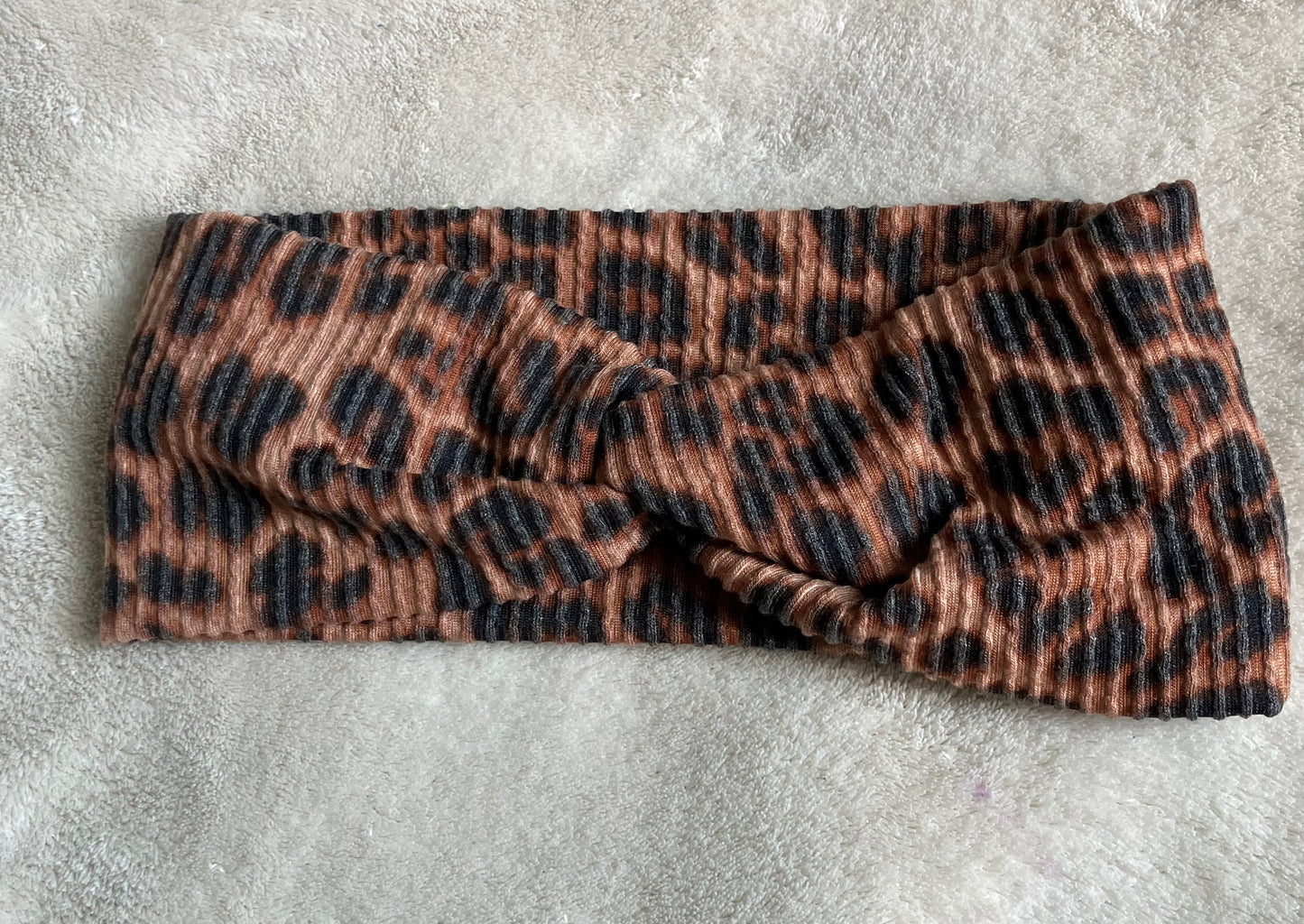Cheetah ribbed adult headbands