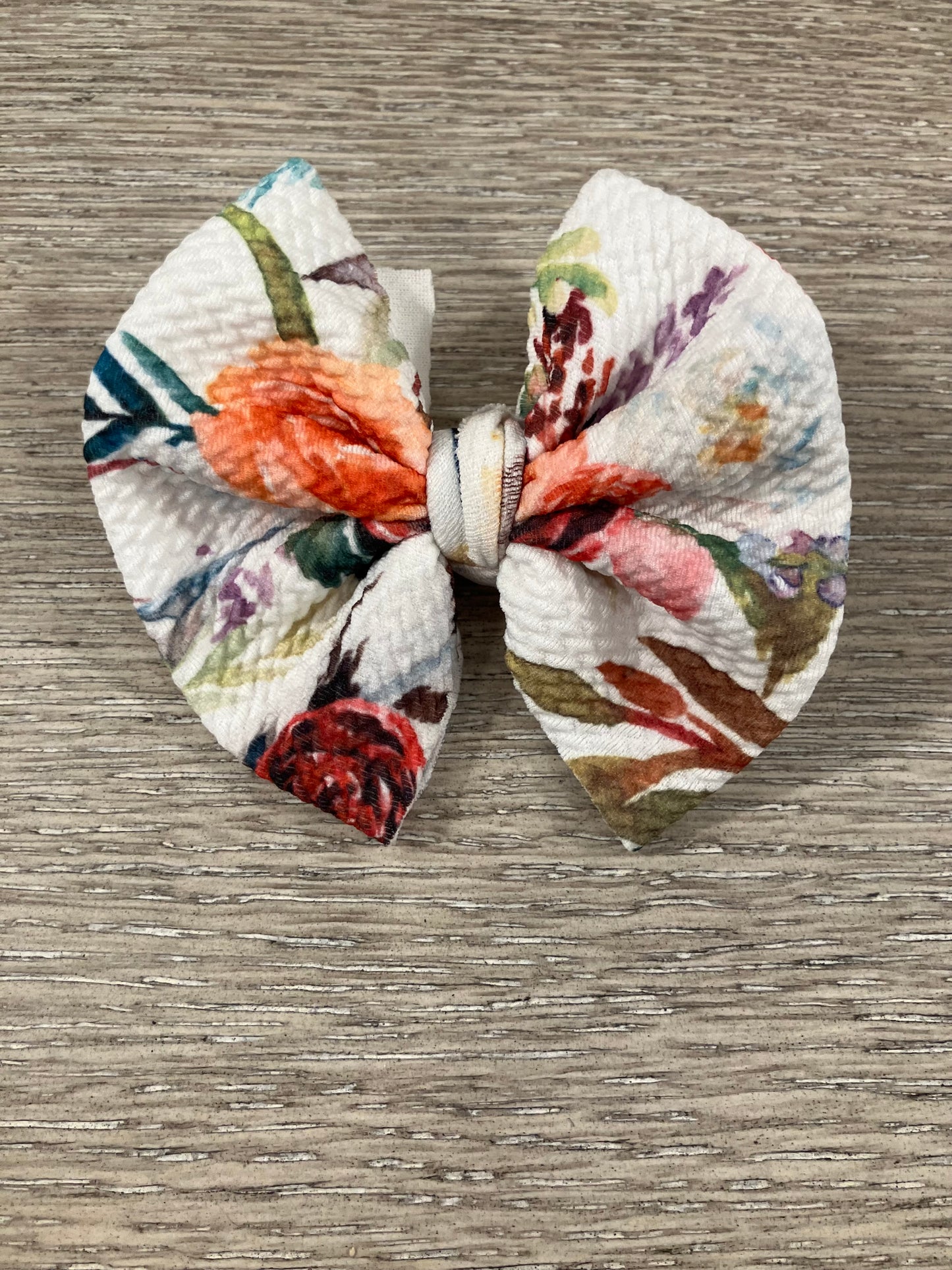 White floral clip bows