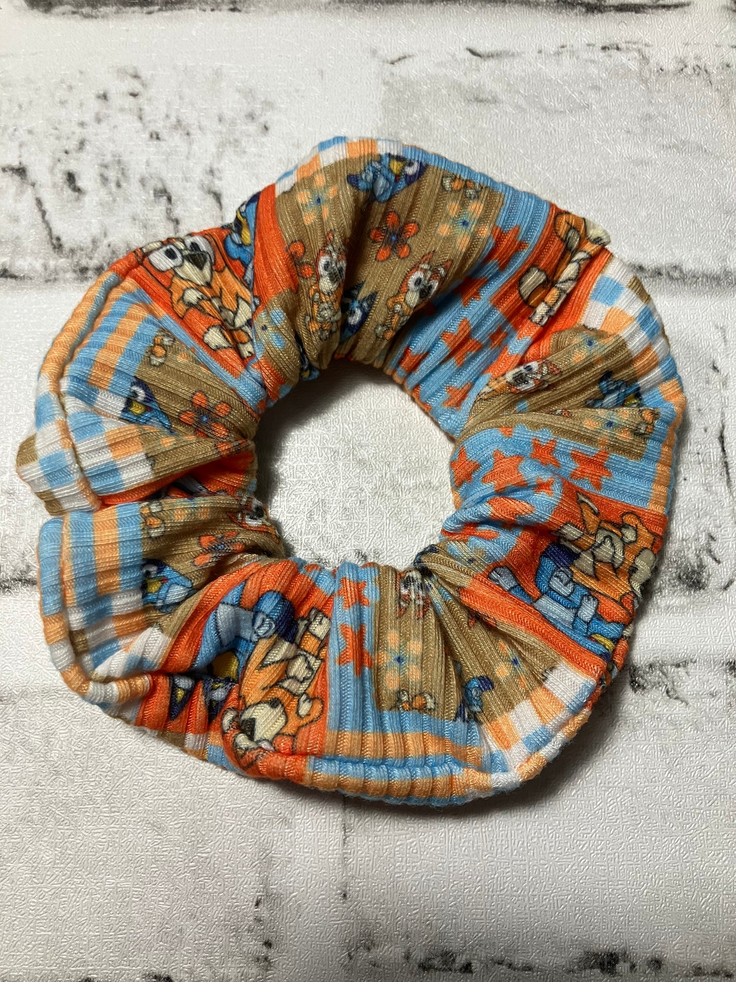 Blue orange dogg scrunchies