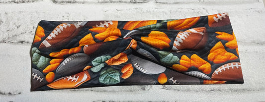 Football fall Faux embroidered headbands adult🩵