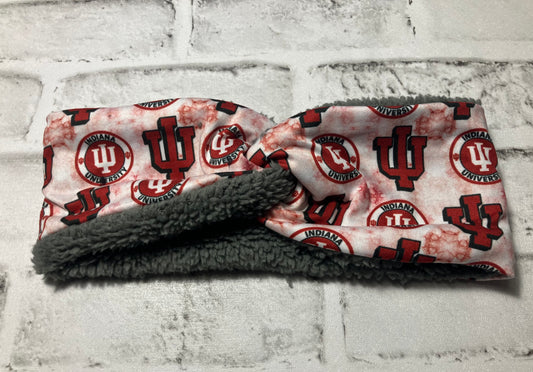 Indiana gray adult ear warmers