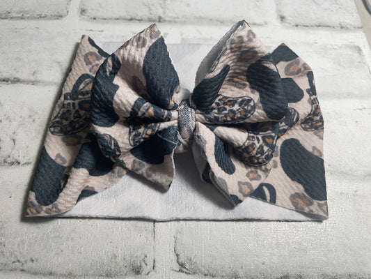 Leopard croc toddler bows