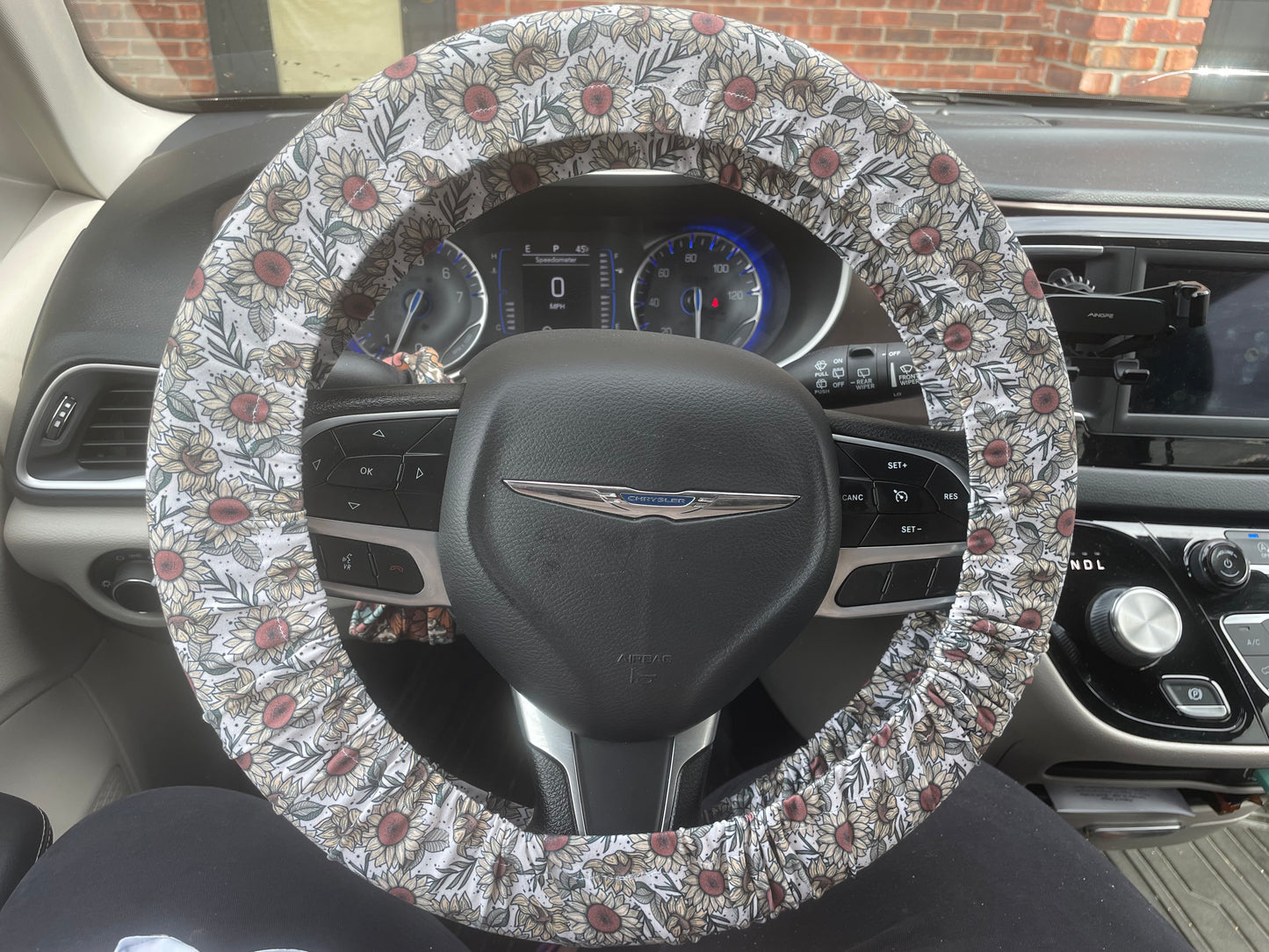 Boho sunflower steering wheel covers