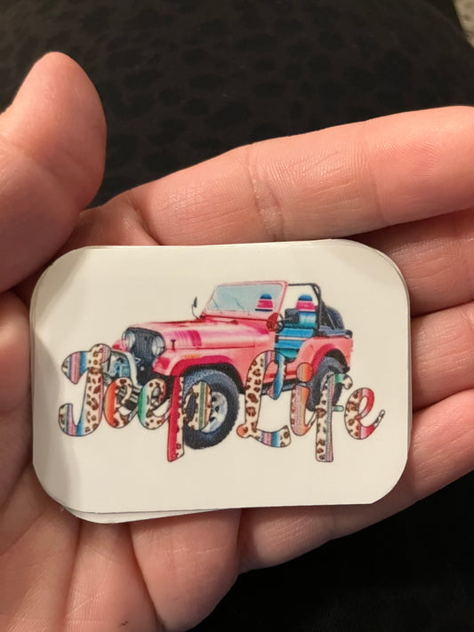 Red off road life stickers