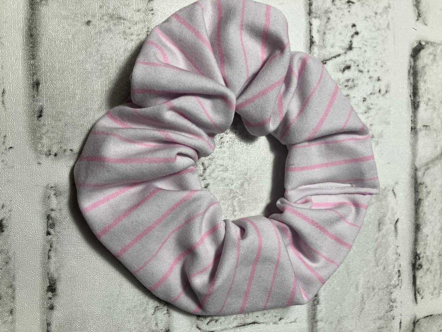 Pink stripe scrunchies