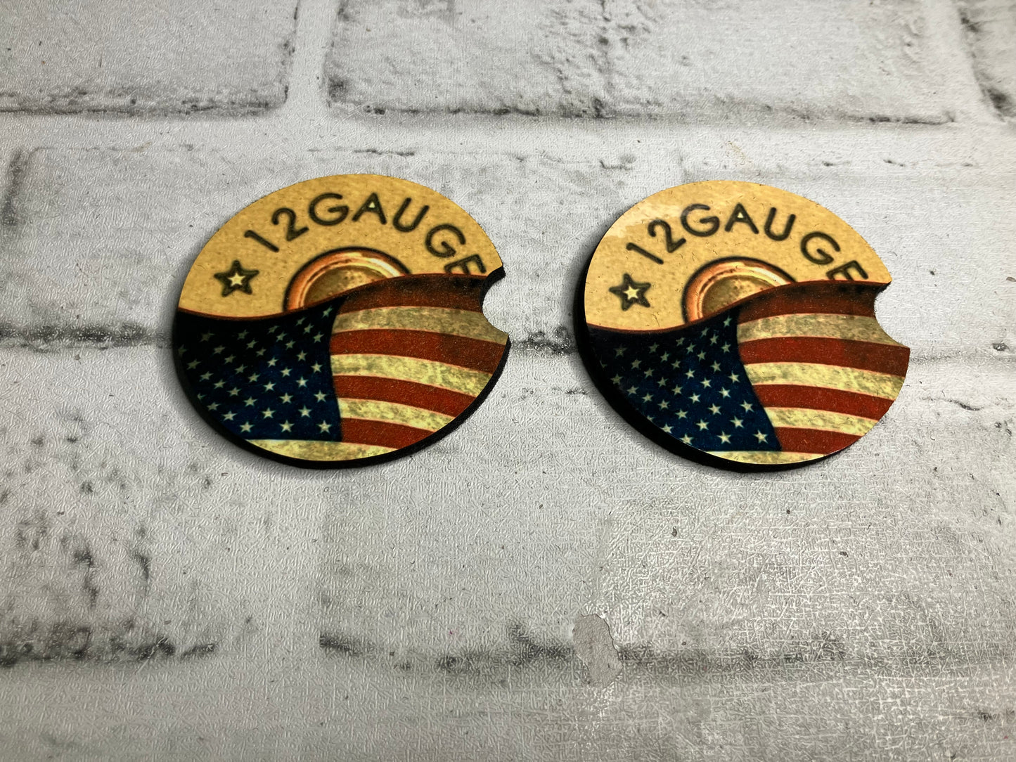 12 American flag car coasters