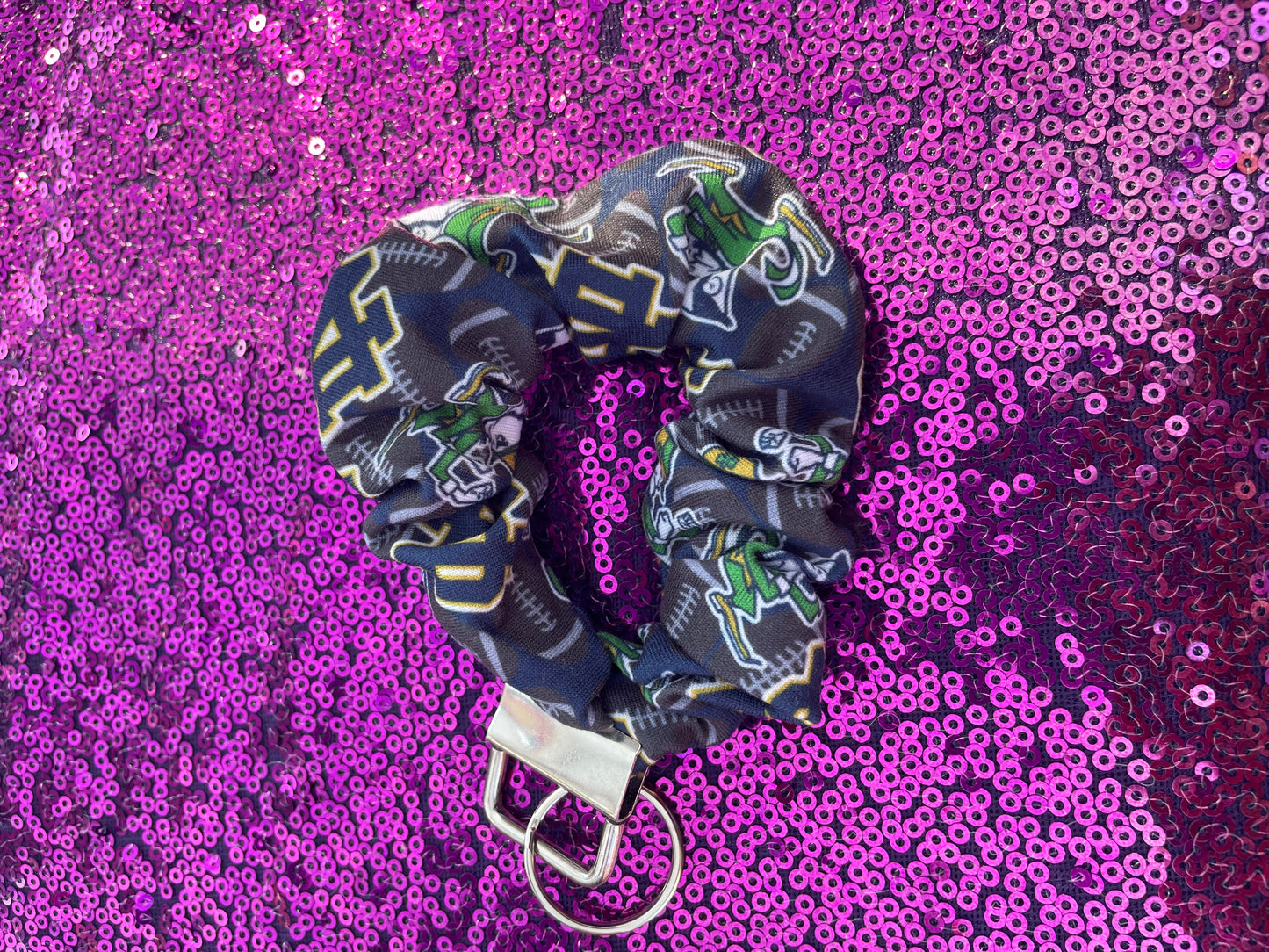 Fighting Irish scrunchie keychain