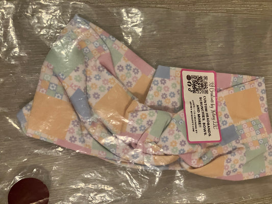 Spring checkered child headband