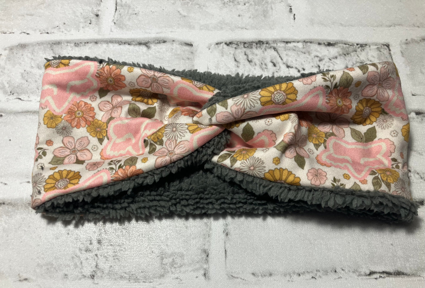 Floral racing adult ear warmers