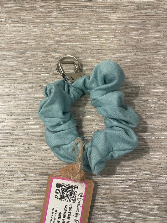 Dusty blue scrunchie keychains