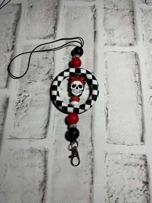 Skull with headband car charm freshie holder