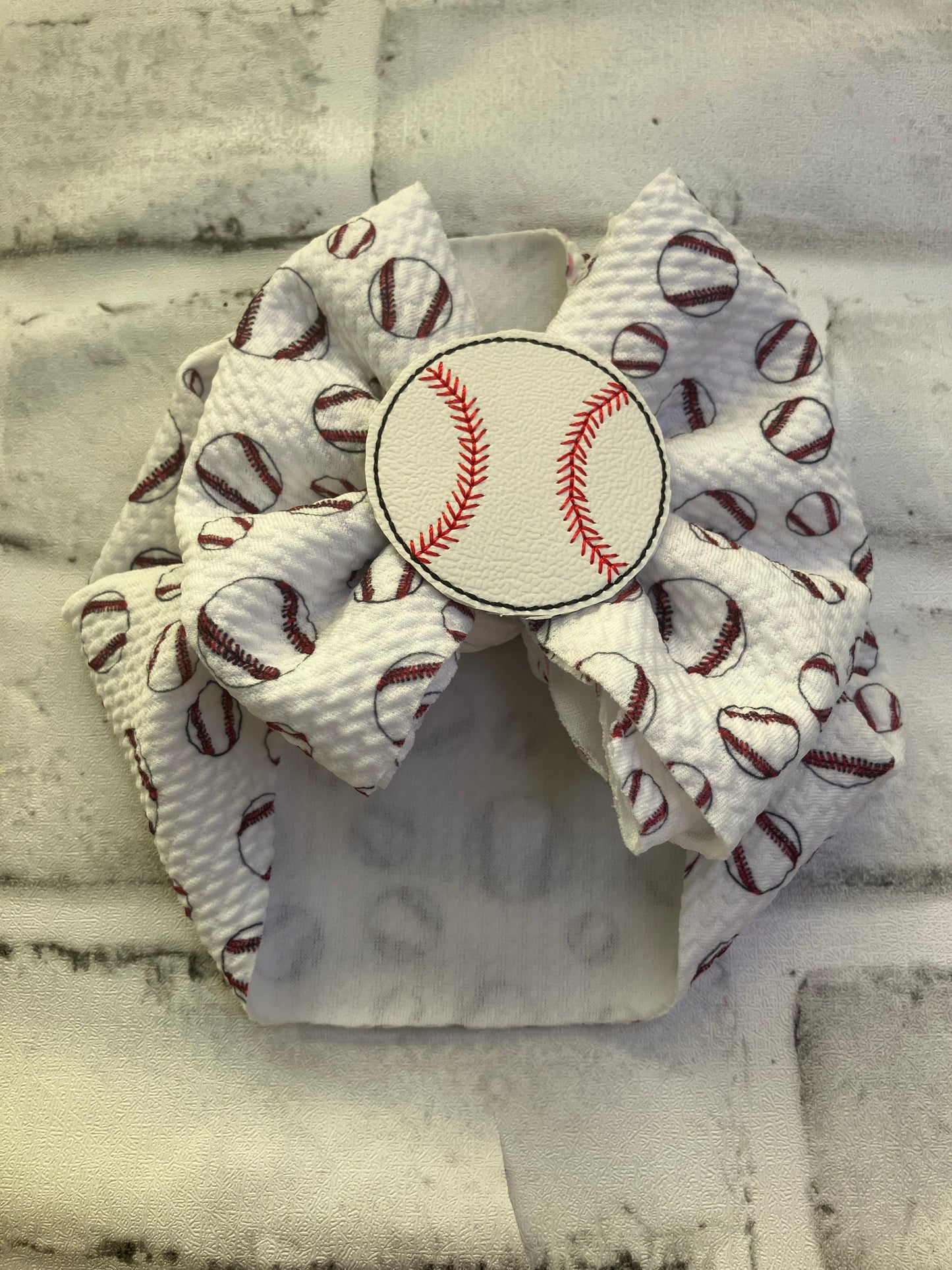 Newborn baseball bow wrap
