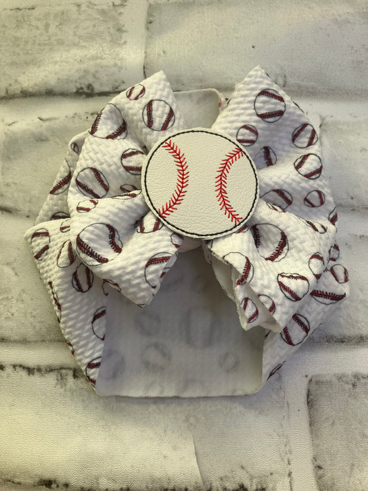 Newborn baseball bow wrap
