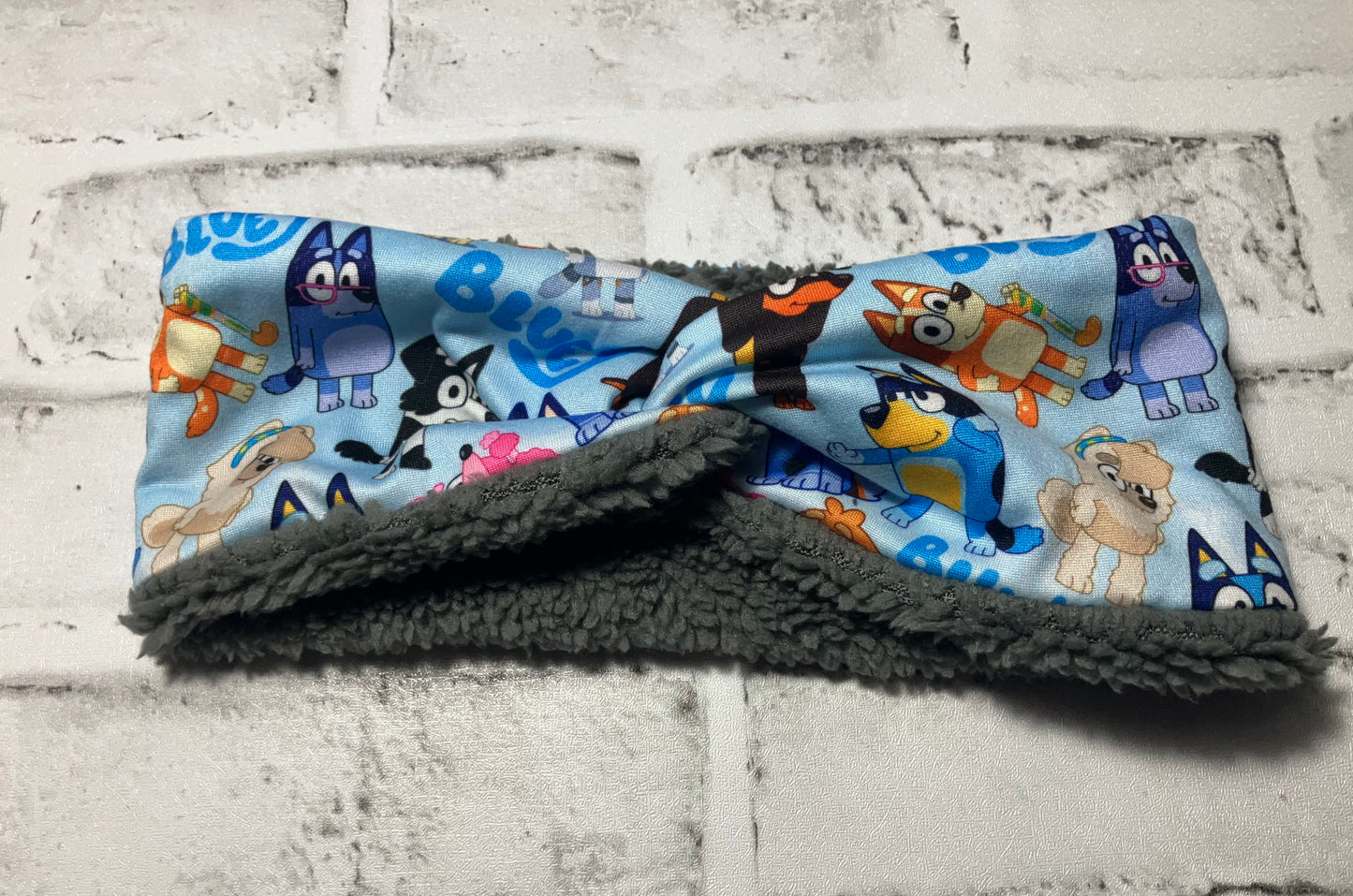 Blue dogg child ear warmers