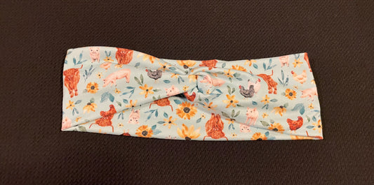 Highland cow and animals child headbands