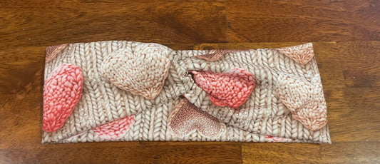 Faux crocheted hearts child headbands💛