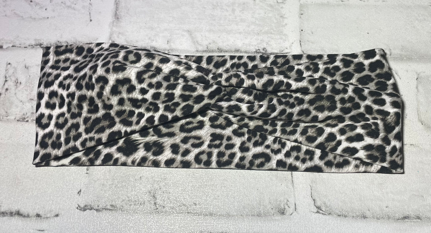 Gray leopard child headbands