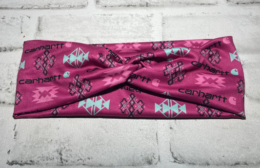 Pink Aztec adult headbands