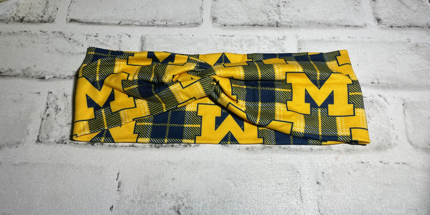 M plaid headbands adult