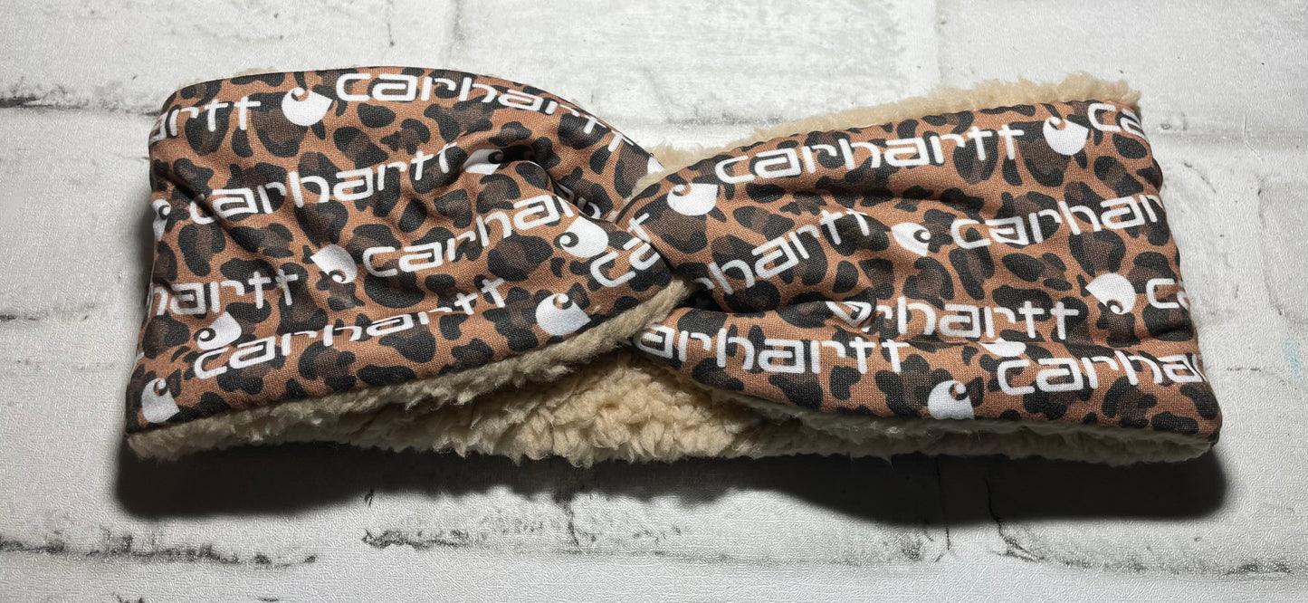 Cheetah workwear adult ear warmers