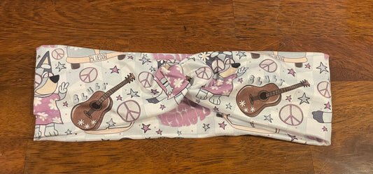 Flower power blueDogg child headbands💚