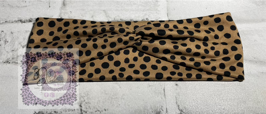 Black dots w/ brown headbands child💚🪩