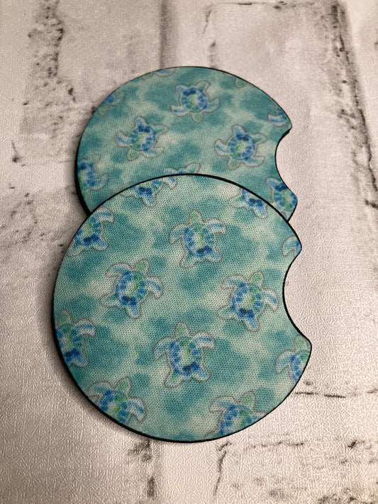 Sea turtle car coasters