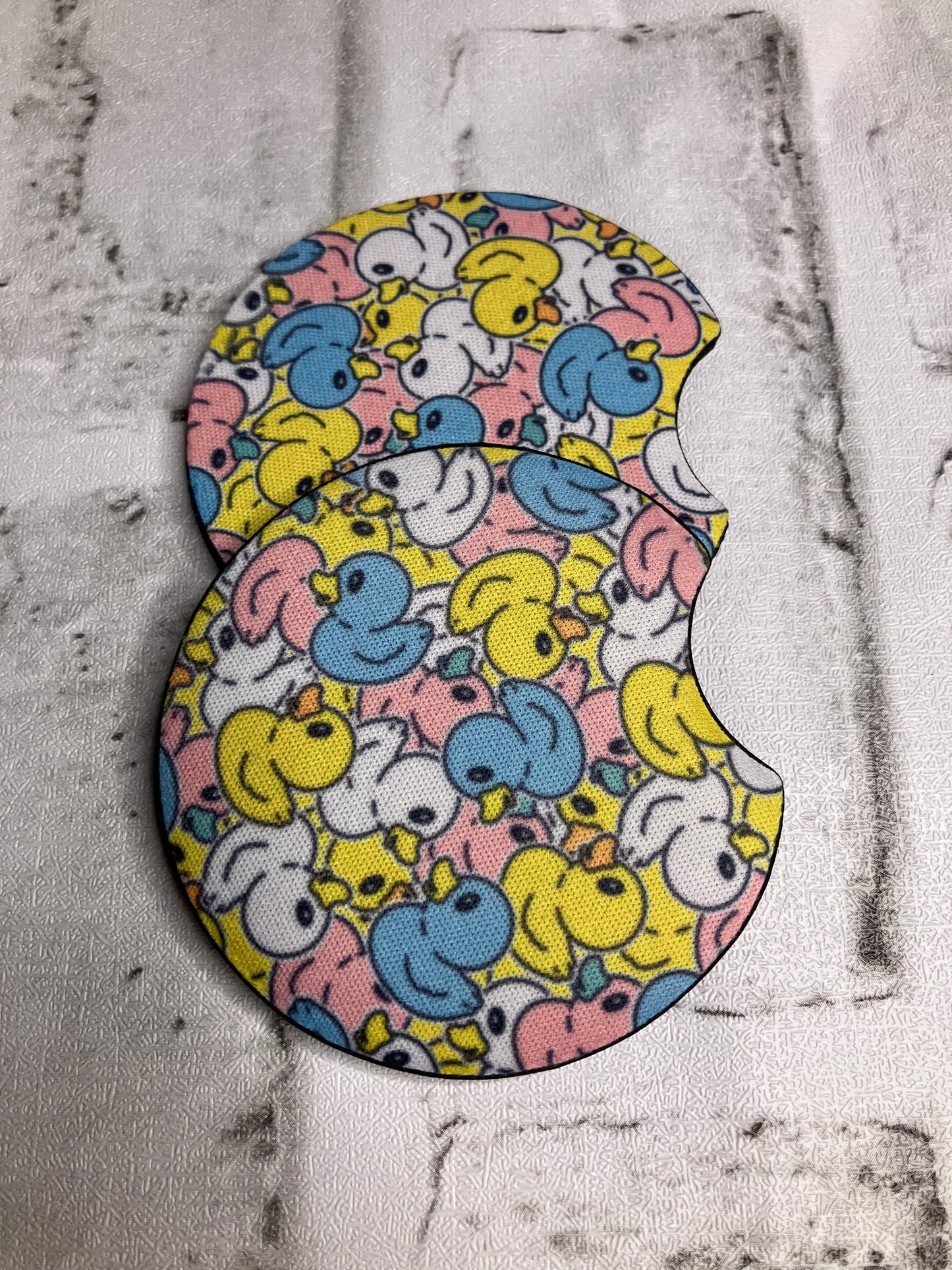 Rubber ducks car coaster