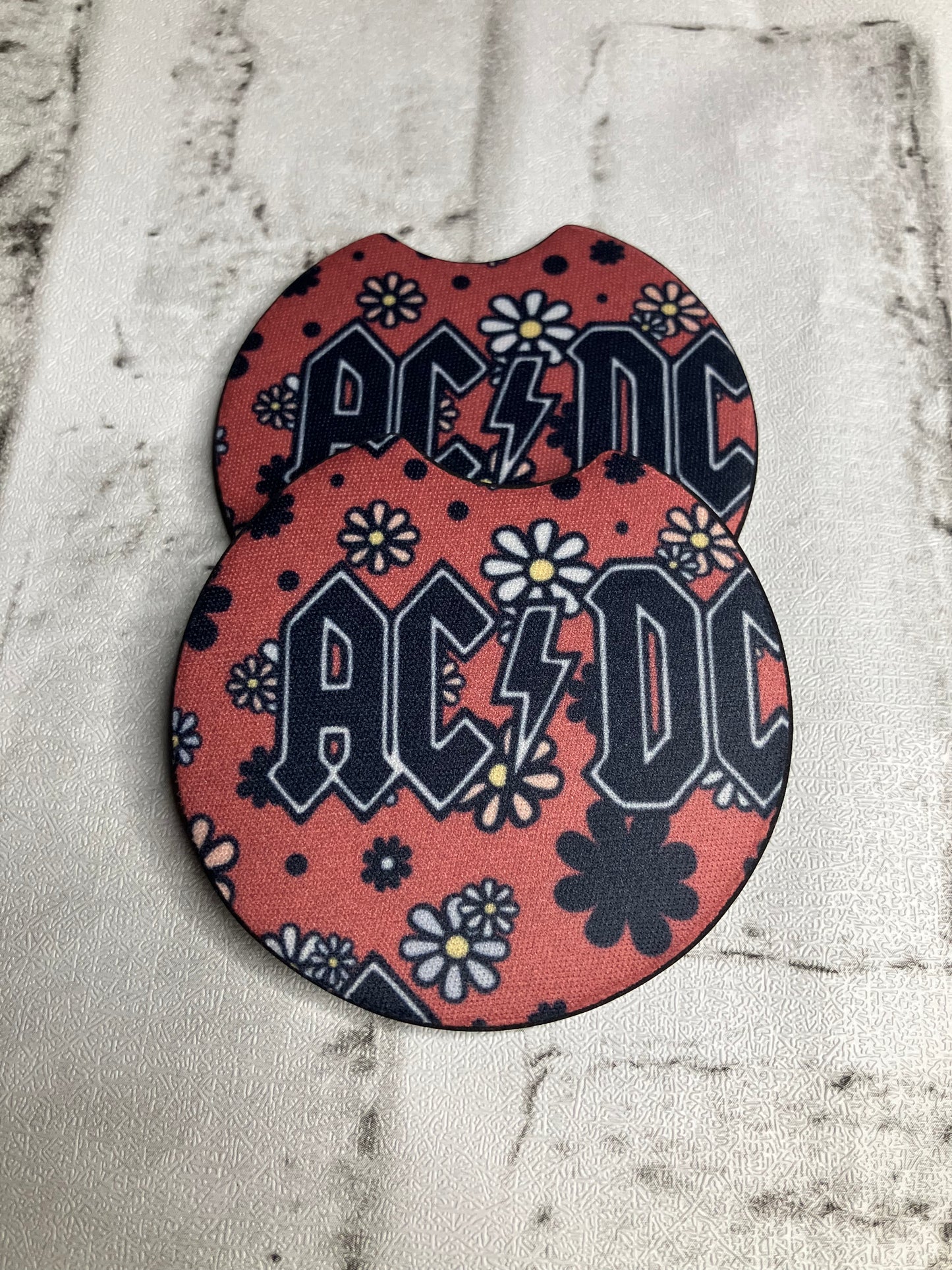 Rock floral car coasters