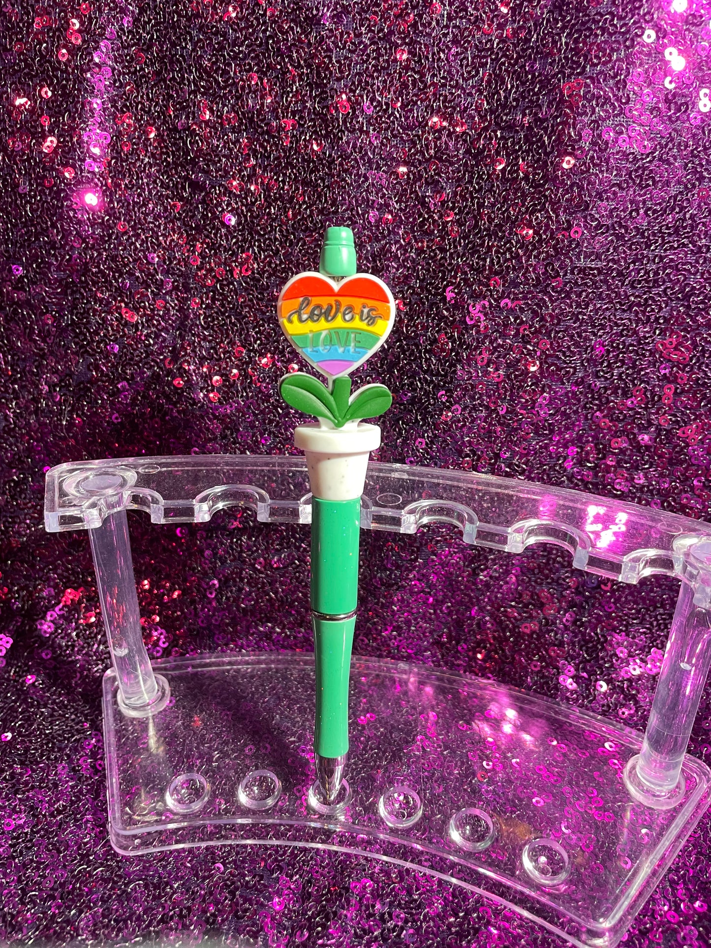 Teal love is love potted pen💜