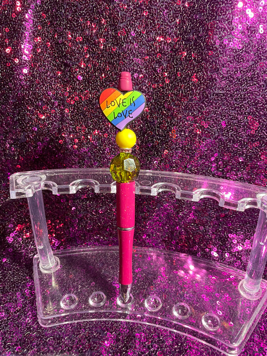 Pink love is love with yellow pen