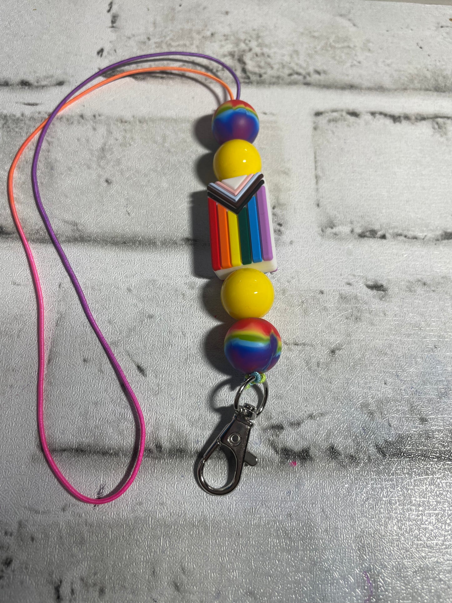 Pride flag yellow/rainbow car freshie holder