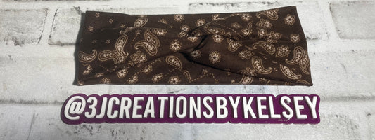 Brown bandana headbands adult🩵