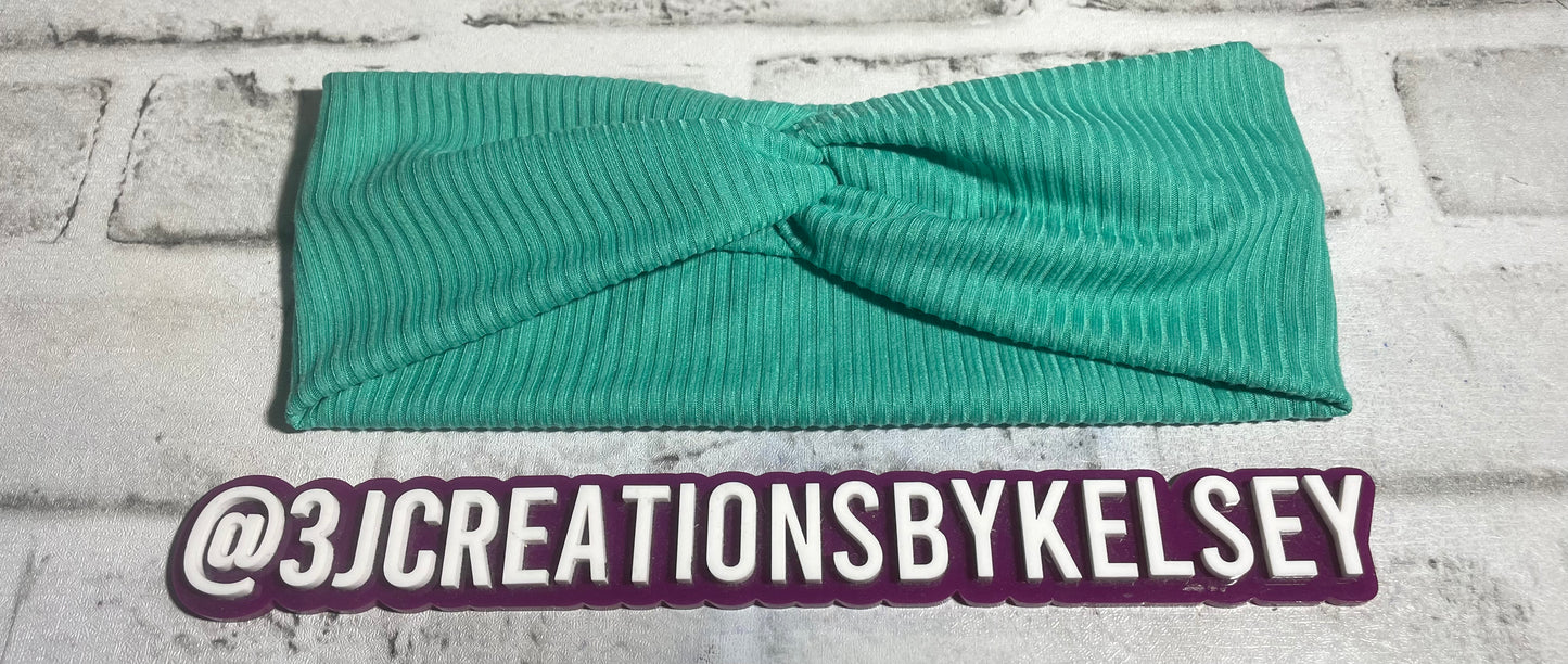 Turquoise ribbed headbands child