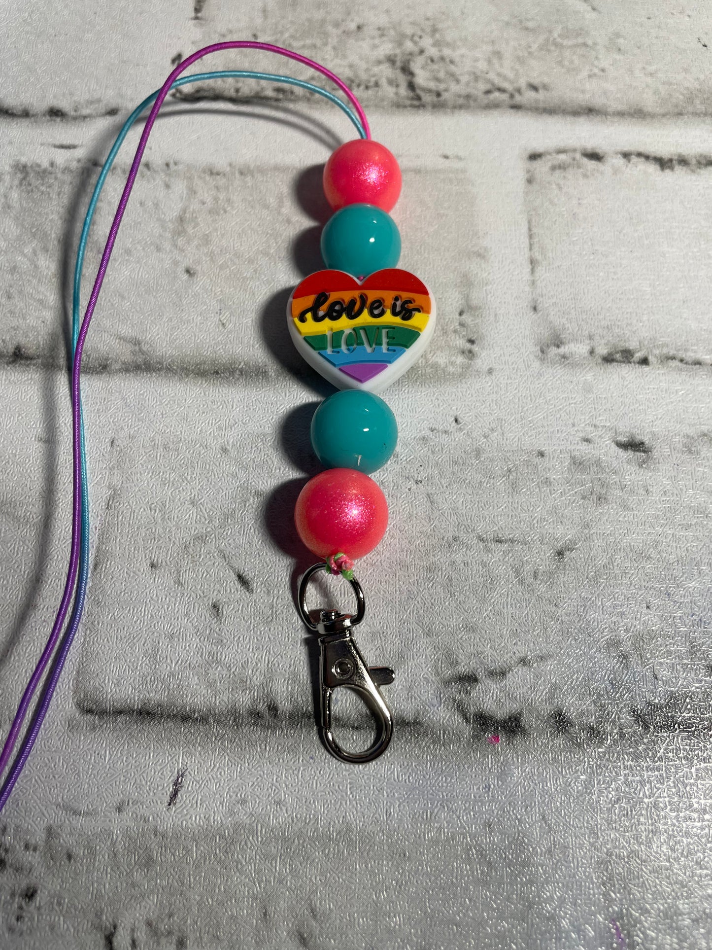 Love is love teal/pink car freshie holder